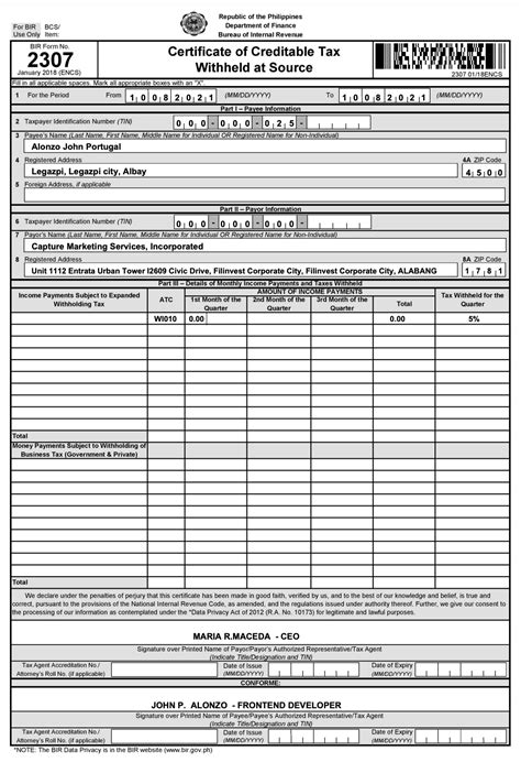 bir 2307 download|BIR Form 2307: All Your Questions About the Creditable .